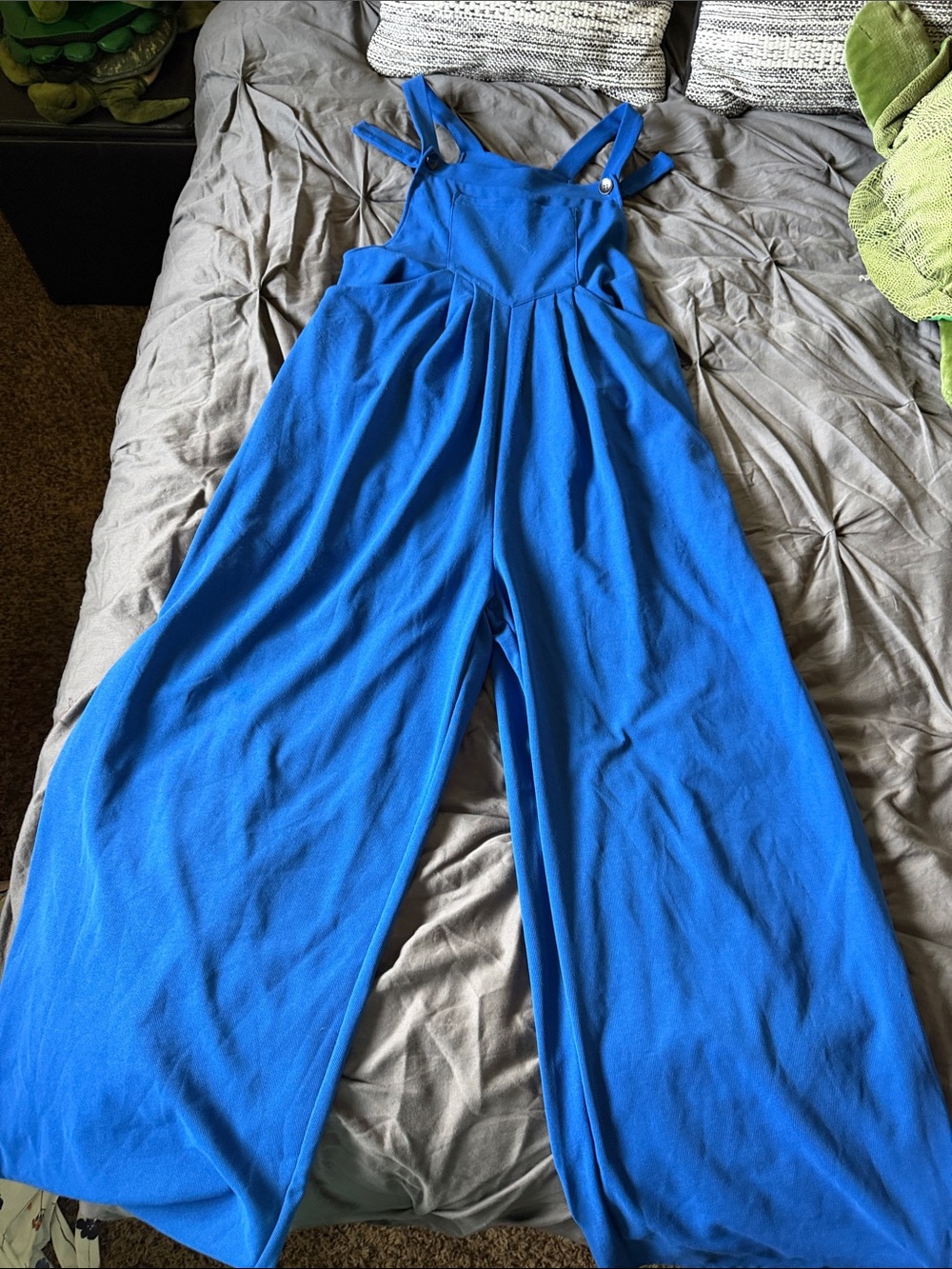 HALARA Royal Blue Wide-Leg Jumpsuit with Adjustable Straps